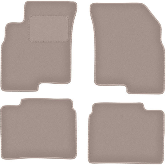 Beige Samt Fußmatten Hyundai Sonata IV Limousine 2005-2010