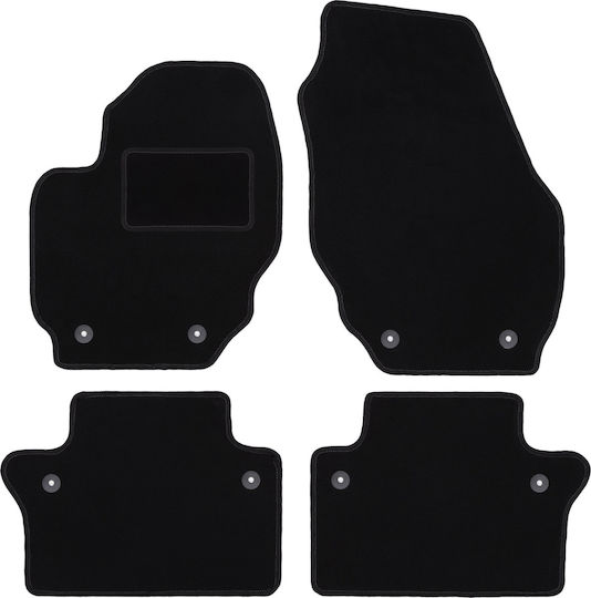 Black Velvet Floor Mats for Volvo S80 II Sedan 2010-2017