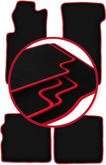 Carlux Red Car Mats Mercedes-Benz SL R107 Long Fronts 1971-1989