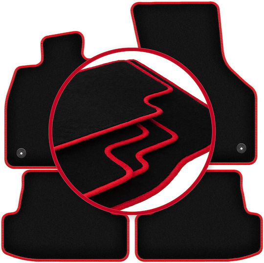 Carlux Red Car Floor Mats for Audi A3 8V Hatchback 5-Door Cabriolet 2012