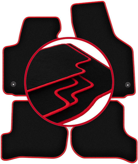 Carlux-red Car Floor Mats Seat Leon Ii Hatchback 2005-2012