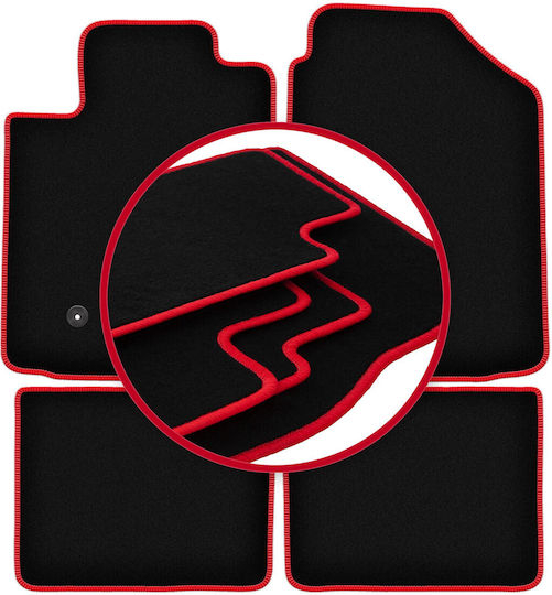Carlux Red Car Mats for Toyota Corolla E12 E13 Hatchback Station Wagon Sedan 2002-2007