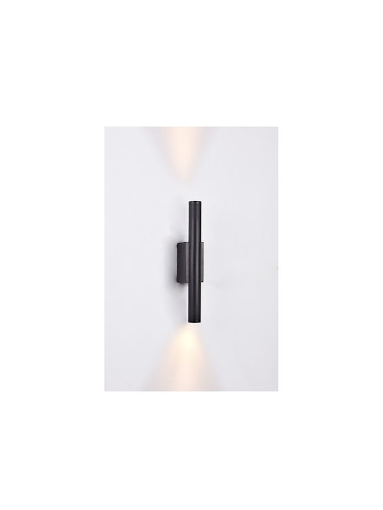 Inlight Lamp Wall with Integrated LED and Warm White Light Black 30x6cm