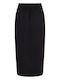 Linen Midi Skirt Black