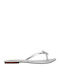 Women's Flat Sandals in Silver Color