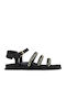 Women's Flat Sandals in Black Color