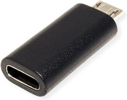 Roline Adapter 12.99.3192 Von USB Micro B M Zu USB Typ-C F Schwarz