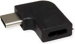 Value Adapter 12.99.2996 USB C Male To USB C Female Angled Black