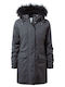 Women's Lifestyle Jacket for Winter with Hood Gray