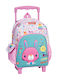 Fisher Price Mini Bunny Σχολική Τσάντα Τρόλεϊ Δημοτικού Ροζ με Θήκη για Παγούρι 12lt 2026