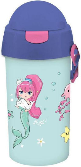 Must Team Sticlă Pentru Copii Din Plastic Cu Pai Multicolor 500ml
