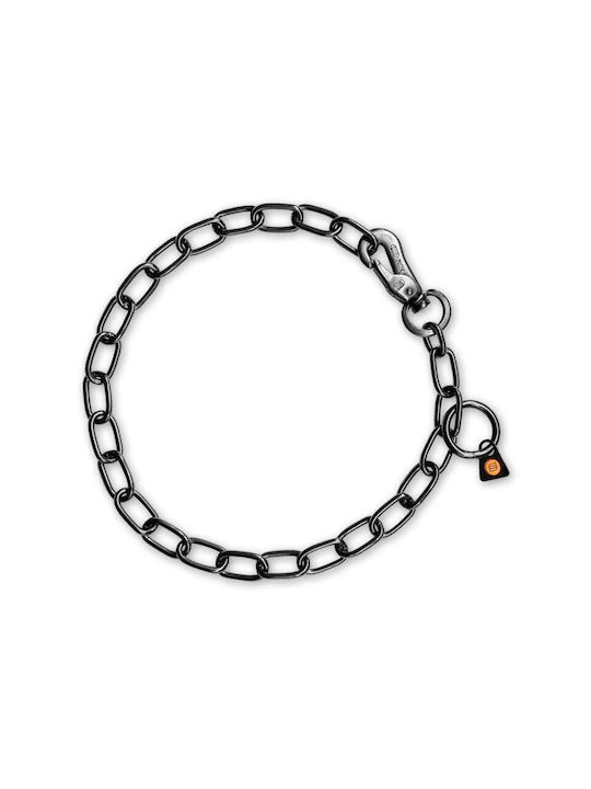 Sprenger Verstellbares Edelstahl-Kettenhalsband mit Haken Schwarz 3,0mm 60cm