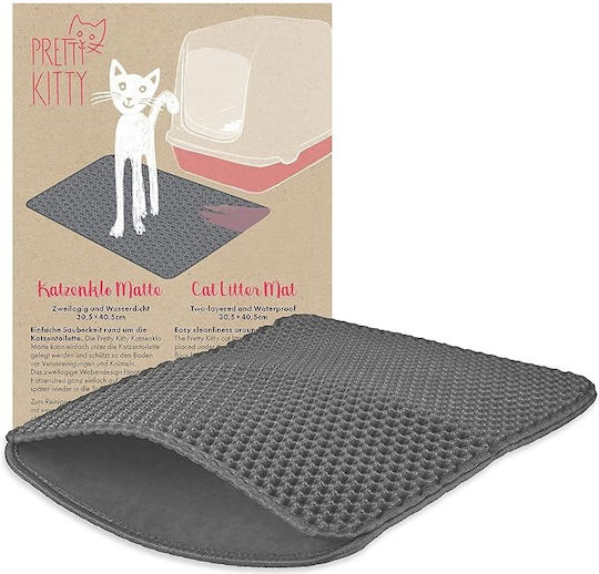 Litter Box Mat Litter Waste Protection Pretty Kitty Cats Toaletă Pisică Gri L30 x W40buc