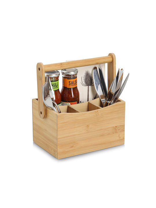 Suport De Scurgere Pentru Tacâmuri Din Lemn Bej 21.5x14x23cm