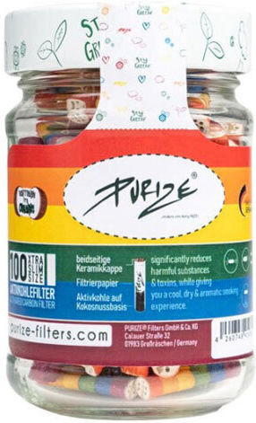 Purize Extra Slim 100 филтъра с активен въглен 5.9 мм Rainbow