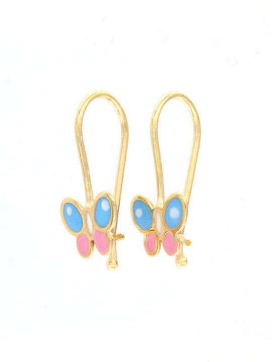 Ios Hypoallergenic Kids Earrings Pendants Butterflies from Gold 9K