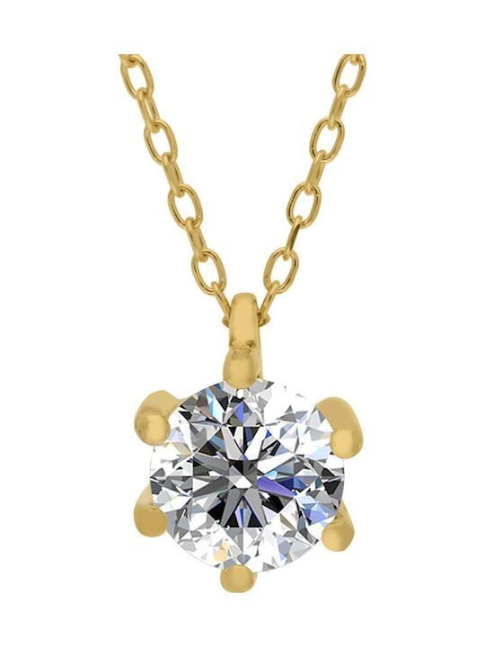 Brizzling Necklace Solitaire from Gold Plated Silver with Diamond