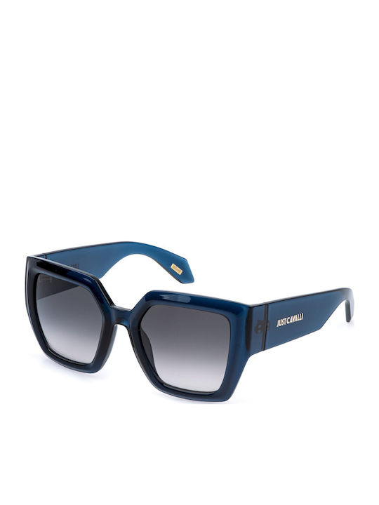 Just Cavalli Unisex Sonnenbrille mit Blau Gestell und Blau Verlaufsfarbe Linse