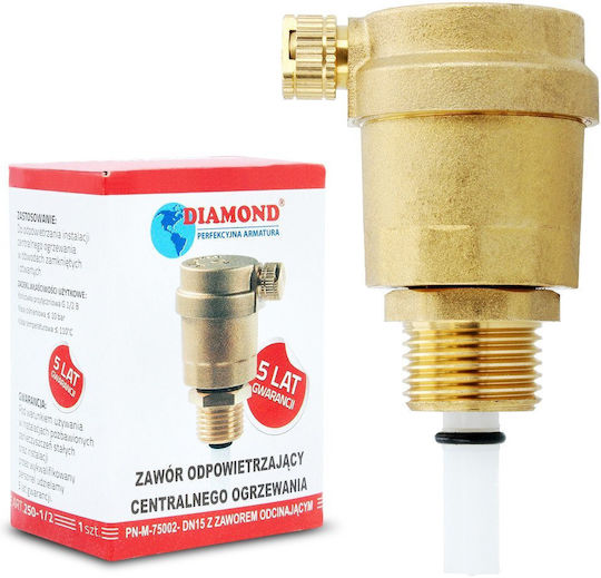 Diamond Automatic Air Vent Valve Shut-off Valve 1/2" Art.250-15