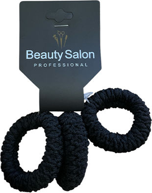 Beauty Salon Black Hair Elastics Set of 3