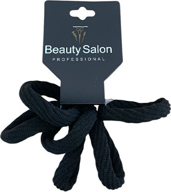 Beauty Salon Λαστιχάκια Μαλλιών Μαύρα Σετ 6τμχ