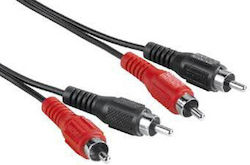 Cable Hama-43316 2x Rca Male To 2x Rca Male 1.5m Black