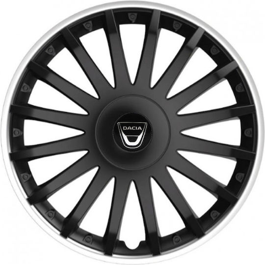 Versaco Car Hubcap Set Crystal with Dacia Emblem 16" 4pcs Black