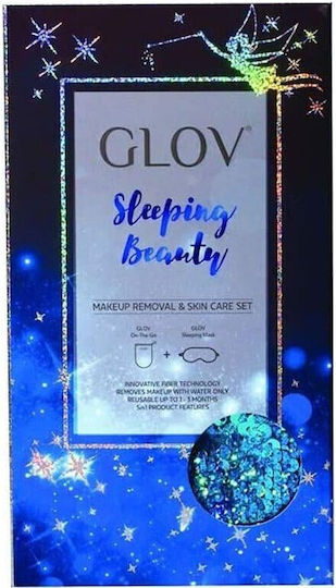 Glov Sleeping Beauty Set Glov Sleeping Beauty Sleep Mask Blue + Sleeping Beauty Textile Makeup Remover Glove Bouncy Blue