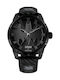 Police Edition Men's Watch 45mm Battery with Black Leather Strap