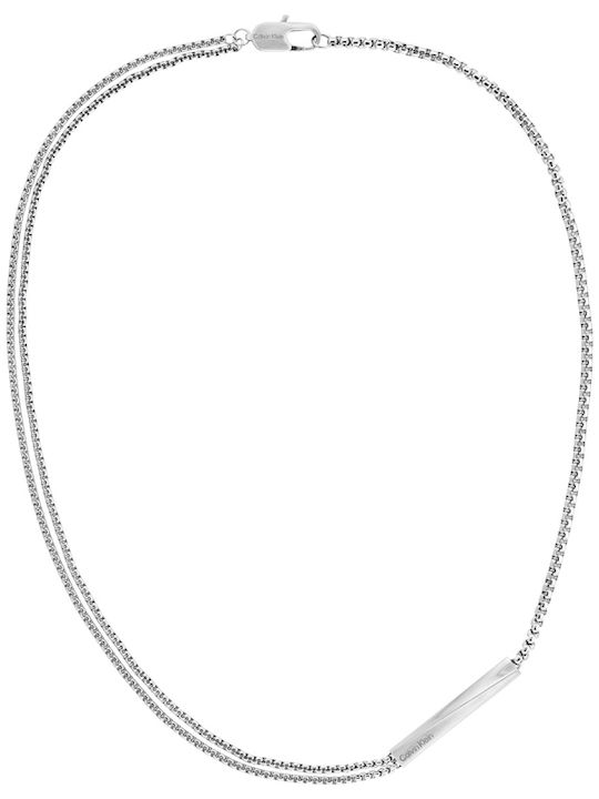 Calvin Klein Κολιέ Διπλό από Ατσάλι