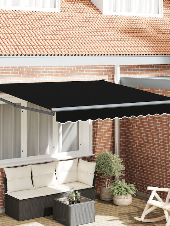 vidaXL Τέντα Βεράντας Μαύρη x2.5m