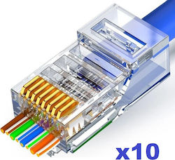 Sinet RJ-45 Cat6 EZ Stecker männlich X10 Anschluss 30μ vergoldet