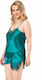 Plus Size Satin Babydoll Lace Green