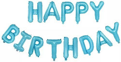 Flippy Foil Balloon Set Happy Birthday 40 Cm Baby Blue