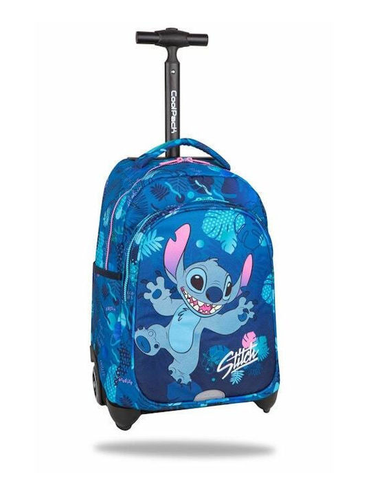 Coolpack Jack Stitch ученическа раница на колела с две основни отделения, твърдо дъно, телескопична дръжка, водоустойчив материал, полиестер, синя