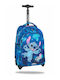 Coolpack Jack Stitch ученическа раница на колела с две основни отделения, твърдо дъно, телескопична дръжка, водоустойчив материал, полиестер, синя