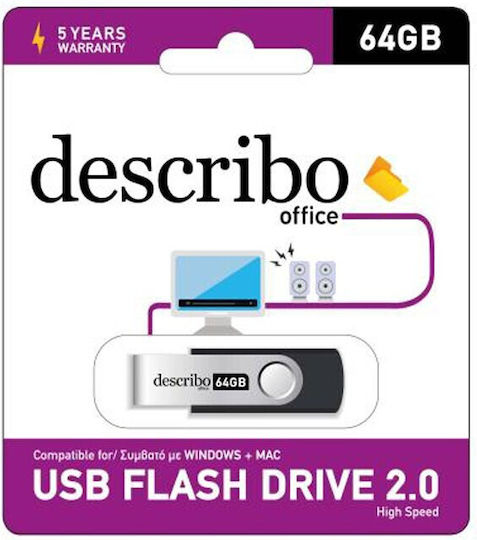 Describo 64GB USB 2.0 Стик Черен
