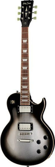 Harley Benton Електрическа Китара Единичен разрез с HH Конфигурация на Пикапите Silver Burst