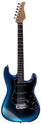 Mooer Електрическа Китара Stratocaster Синя