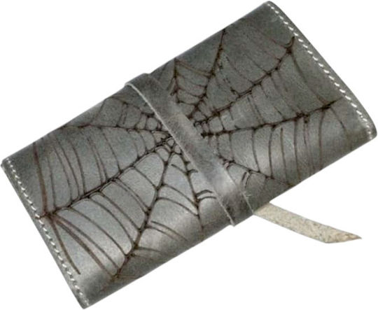 Gk Shoes Lederne Tabaktasche mit Verschluss 10x16.5cm Smoke Grey