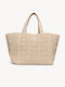 Fabric Women's Tote Handbag Beige