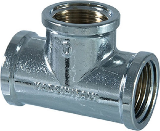 Weiblicher T-Stück 1/2" Chrom Tdm Messing
