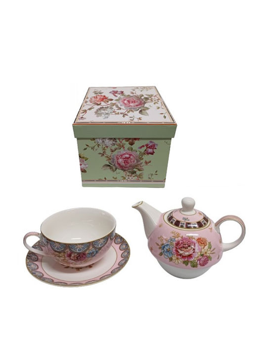 Galifas Set Tassen Tee aus Porzellan Rosa 3Stück
