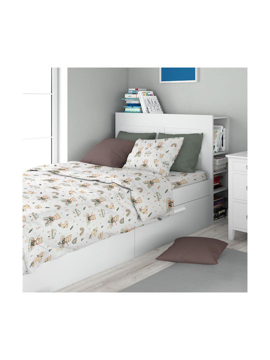 24home.gr Σετ Μονά White-olive 160x240cm 24home.gr Σετ Μονά White-olive 160x240cm