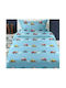 Sunshine Bettwäsche-Set Einzel Mit Gummizug Baumwolle Feelings 34 Blue 105x205cm 3Stück