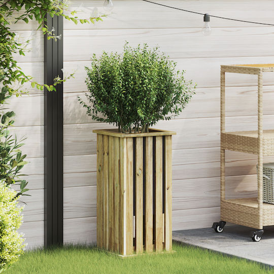 vidaXL Γλάστρα Ξύλινη Καφέ 33x33x65εκ.