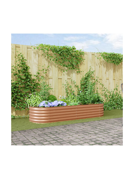 vidaXL Garden Pot Metallic Brown 240x80x44cm.