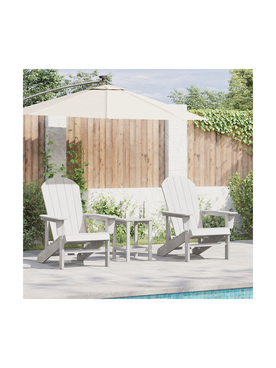 Outdoor-Stuhl Hölzernes White 2Stück 74x58εκ.