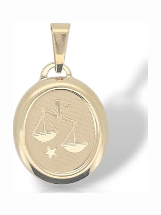 Mentzos Klemm Charm Tierkreiszeichen Waage aus 14K Gold