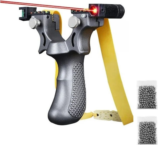 Plastic Slingshot Set Laser Set 200 Balls 10 Mm 11.5 Cm Spirit Level Silver